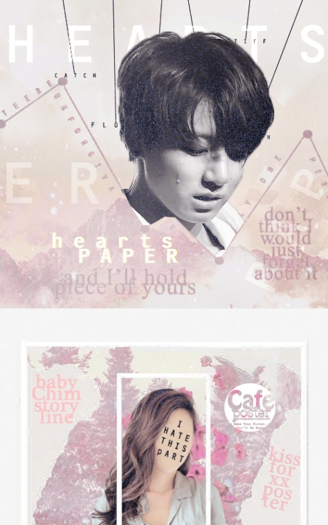 Paper Hearts by Kissforxx at Cafe Poster